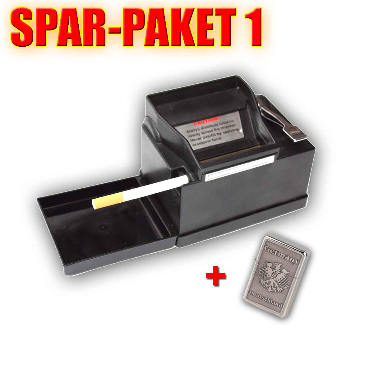 Powermatic 2 plus elektrische Zigarettenmaschine Spar Paket 1 mit  gratisFeuerzeug